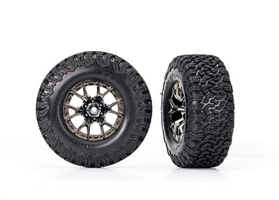 Traxxas - TRX10186 - Tires & wheels, assembled, glued (Ford Raptor R black chrome wheels, BFGoodrich® All-Terrain™  T/A® KO2 tires, foam inserts) (2