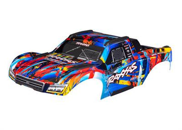 Traxxas - TRX10211-RNR - Body, Maxx Slash®, Rock n' Roll (painted)/ decal sheet (assembled with body support, body plastics, & latches for clipless m