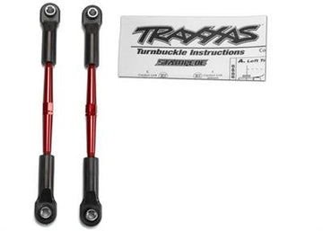 Turnbuckles, aluminum (red-anodized), toe links, 61mm (2)(assembled with rod ends & hollow balls) (fits Stampede®) (requires 5mm