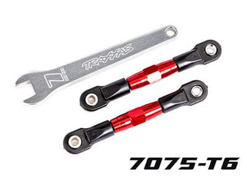 Traxxas - TRX2443R - Camber links, rear (TUBES red-anodized, 7075-T6 aluminum, stronger than titanium) (2) (assembled with rod ends and hollow balls)