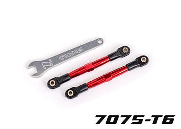 Traxxas - TRX2445R - Toe links, front (TUBES red-anodized, 7075-T6 aluminum, stronger than titanium) (2) (assembled with rod ends and hollow balls)/