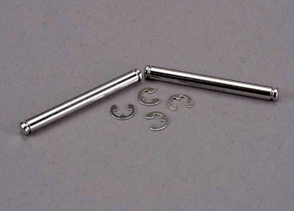 Traxxas - TRX2637 - Suspension pins, 3x31.5mm, chrome (2) w/ E-clips (4)