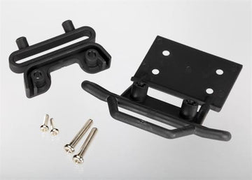 Bumper, front / bumper mount, front / 4x23mm RM (2)/ 3x10mm RST (2) (black)