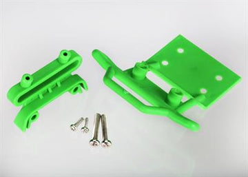 Bumper, front / bumper mount, front / 4x23mm RM (2)/ 3x10mm RST (2) (green)