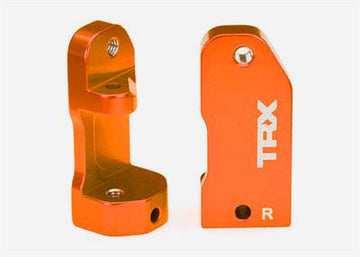 Caster blocks, 30-degree, orange-anodized 6061-T6 aluminum (left & right)/ suspension screw pin (2)