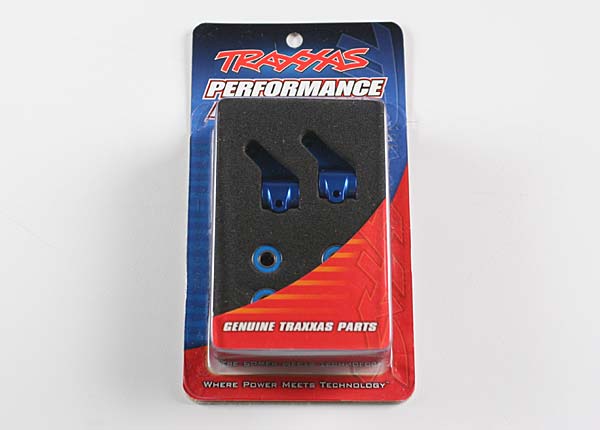 Traxxas - TRX3636A - Steering blocks, Rustler/Stampede/Bandit (2), 6061-T6 aluminum (blue-anodized)/ 5x11mm ball bearings (4)