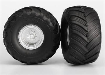 Tires & wheels, assembled, glued (satin chrome wheels, Terra Groove dual profile tires, foam inserts) (electric rear) (2)
