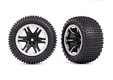 Tires & wheels, assembled, glued (2.8") (RXT black & satin wheels, Alias® tires, foam inserts) (2WD electric rear) (2) (TSM® rat