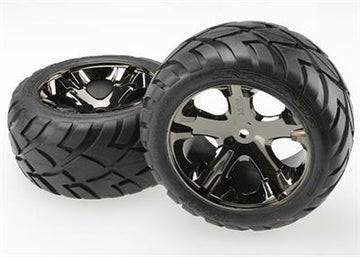 Tires & wheels, assembled, glued (All Star black chrome wheels, Anaconda® tires, foam inserts) (electric rear) (1 left, 1 right)