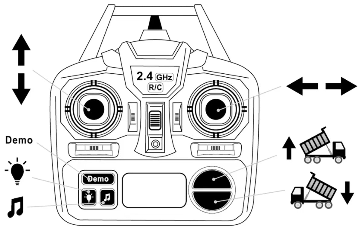 MX R/C Lastbil 1:18 2,4GHz, 3,7V Li-Ion, 9 kanaler