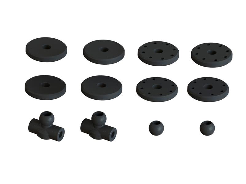 Arrma - ARA330627 - 16mm big bore Støddæmpere i aluminium, længde 77mm, olie 2000 cSt - 6S
