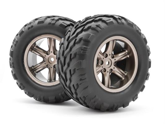 Blackzon - 540077 - Assembled Wheel/Tire (Dark Grey)