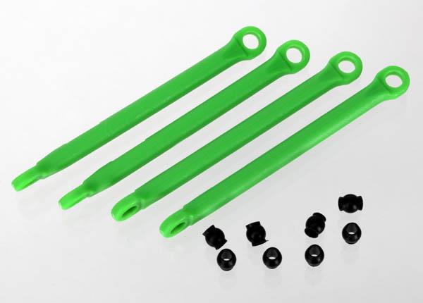 Traxxas - TRX7118G - Push rod (molded composite) (green) (4)/ hollow balls (8)