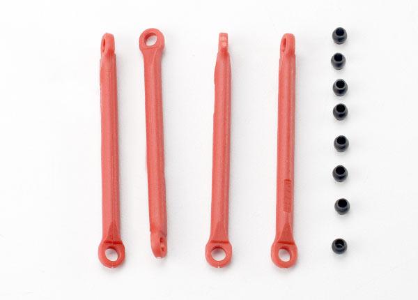 Traxxas - TRX7118 - Push rod (molded composite) (red) (4)/ hollow balls (8)