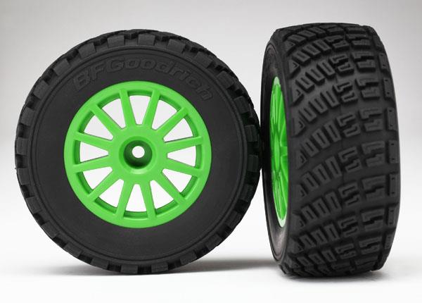 Traxxas - TRX7473X - BFGoodrich® Rally dæk limet på grønne rally fælge med 12mm hex - 2 stk