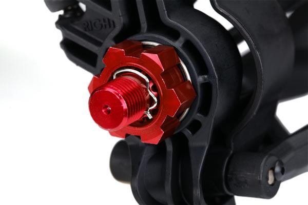Traxxas - TRX7756R - Wheel hubs, hex, aluminum (red-anodized) (4)