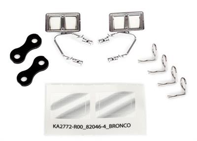 Traxxas - TRX8073X - Mirrors, side, chrome (left & right)/ retainers (2)/ body clips (4) (fits #8010 or 9230 series bodies)