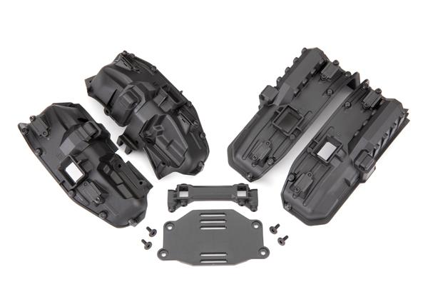 Traxxas - TRX8080X - Fenders, inner (narrow), front & rear (for clipless body mounting) (2 each)/ rock light covers (8)/ battery plate/ body mount