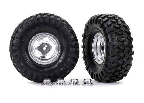 Traxxas - TRX8159 - Wheels, 2.2", chrome (2)/ center caps (front (2), rear (2)) (requires #8255A extended thread stub axle)