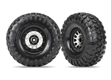 Traxxas - TRX8172 - Tires and wheels, assembled (Method 105 black chrome beadlock wheels, Canyon Trail 2.2" tires, foam inserts) (1 left, 1 right)