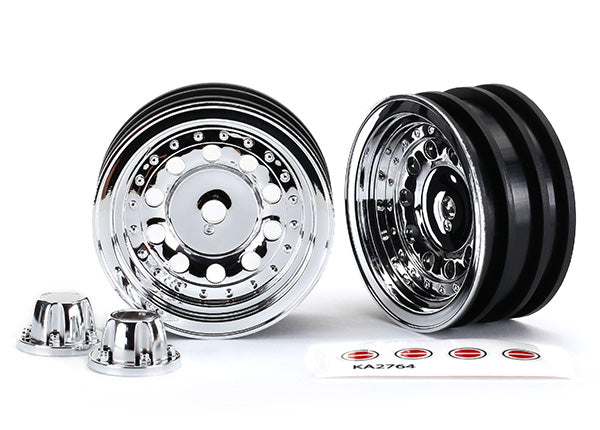 Traxxas - TRX8175 - Wheels, 1.9", chrome (2)/ center caps (2)/ decal sheet (requires #8255A extended stub axle)