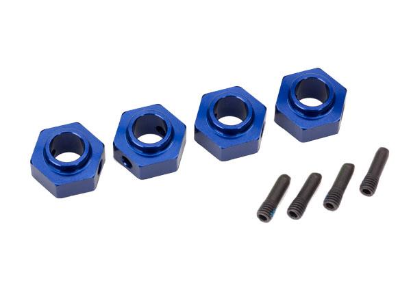 Traxxas - TRX8269X -  Wheel hubs, 12mm hex, 6061-T6 aluminum (blue-anodized) (4)/ screw pin (4)