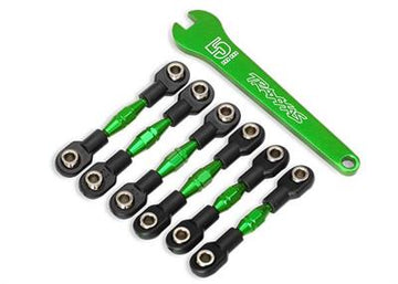 Traxxas - TRX8341G - Turnbuckles, aluminum (green-anodized), camber links, 32mm (front) (2)/ camber links, 28mm (rear) (2)/ toe links, 34mm (2)/ alu