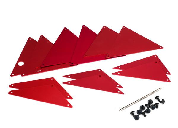 Traxxas - TRX8434R - Tube chassis, inner panels (red aluminum) (front (2)/ wheel well (4)/ middle (4)/ rear (2))
