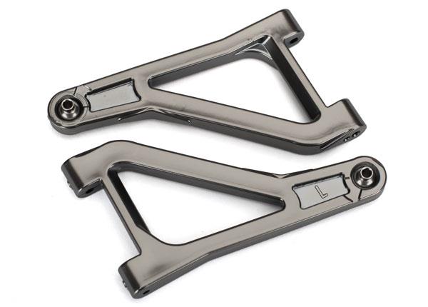 Traxxas - TRX8531X - Suspension arms, upper (left & right) (satin black chrome-plated) (assembled with hollow balls)