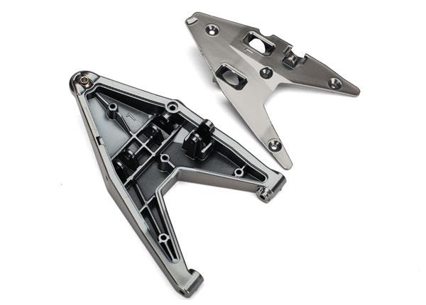 Traxxas - TRX8533X - Suspension arm, lower left/ arm insert (satin black chrome-plated) (assembled with hollow ball)