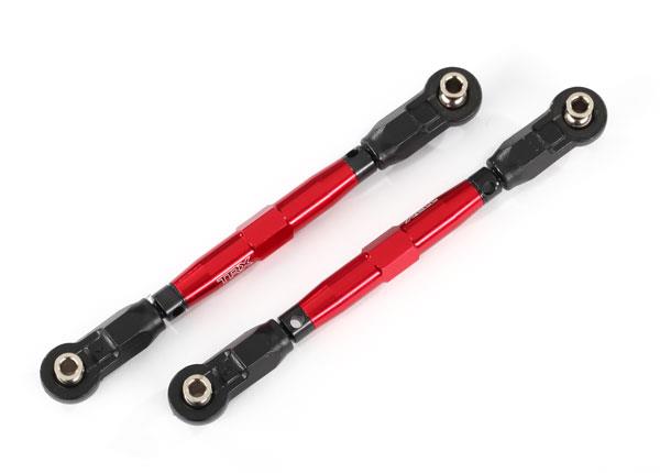 Traxxas - TRX8948R - Toe links, front (TUBES red-anodized, 7075-T6 aluminum, stronger than titanium) (88mm) (2)/ rod ends, rear (4)/ rod ends, fron