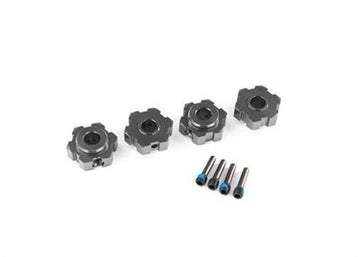 Traxxas - TRX8956-GRAY - Wheel hubs, hex, aluminum (gray-anodized) (4)/ 4x13mm screw pins (4)