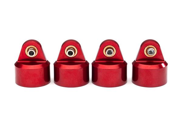 Traxxas - TRX8964R- Shock caps, aluminum (red-anodized), GT-Maxx® shocks (4)