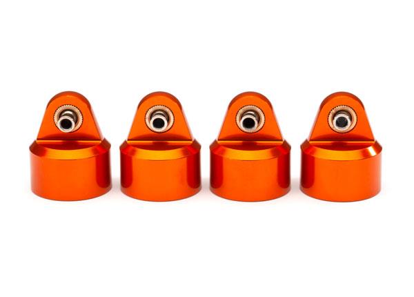 Traxxas - TRX8964T- Shock caps, aluminum (orange-anodized), GT-Maxx® shocks (4)