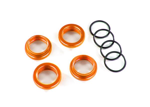 Traxxas - TRX8968A - Spring retainer (adjuster), orange-anodized aluminum, GT-Maxx® shocks (4) (assembled with o-ring)