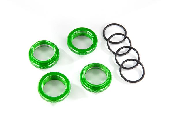 Traxxas - TRX8968G - Fjedre retainer (adjuster), green-anodized aluminum, GT-Maxx® shocks (4) (assembled with o-ring)