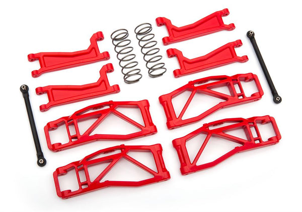 Traxxas - TRX8995R- Suspension kit, WideMaxx, red (includes front and rear suspension arms, front toe links, rear shock spirngs
