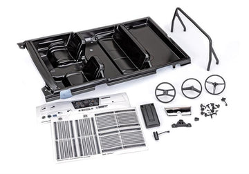 Interior, Chevrolet Blazer (1969 -1972) (black) (includes rollbar, gauge bezel, steering wheel and column, shifter, armrest,
