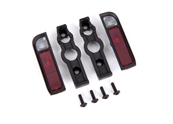 Traxxas - TRX9122 - Tail light housing, black (2)/ lens (2)/ retainers (left & right)/ 2.6x8 BCS (self-tapping) (4)
