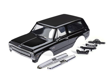 Body, Chevrolet Blazer (1969), complete, black (painted) (includes grille, side mirrors, door handles, windshield wipers, fro