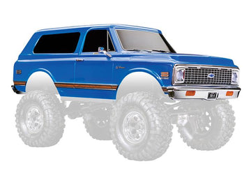 Body, Chevrolet Blazer (1972), complete, blue (painted) (includes grille, side mirrors, door handles, windshield wipers, fro