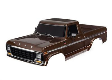 Body, Ford F-150 (1979), complete, brown (painted, decals applied) (includes grille, side mirrors, door handles, windshield
