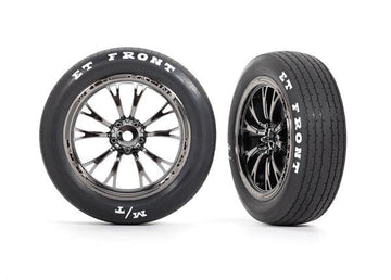 Traxxas - TRX9474X - ET Front fordæk limet på Drag Race forfælge - 2 stk
