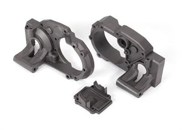 Gearbox halves, left & right/ differential cover (charcoal gray)