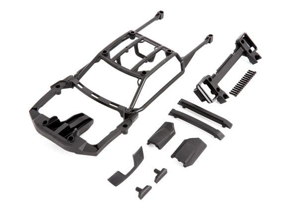 Traxxas - TRX9513X - Body support (assembled with front mount & rear latch)/ skid pads (roof) (left and right)