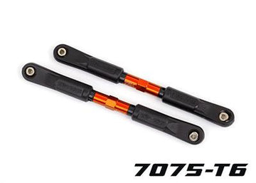 Camber links, front, Sledge® (TUBES orange-anodized, 7075-T6 aluminum, stronger than titanium) (117mm) (2)/ rod ends, assembled