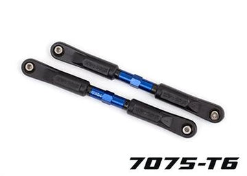 Camber links, front, Sledge® (TUBES blue-anodized, 7075-T6 aluminum, stronger than titanium) (117mm) (2)/ rod ends, assembled wi