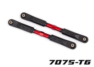 Toe links, Sledge® (TUBES red-anodized, 7075-T6 aluminum, stronger than titanium) (120mm) (2)/ rod ends, assembled with steel ho