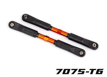 Toe links, Sledge® (TUBES orange-anodized, 7075-T6 aluminum, stronger than titanium) (120mm) (2)/ rod ends, assembled with steel