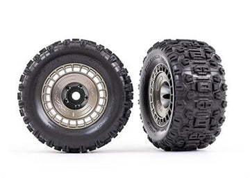 Tires & wheels, assembled, glued (3.8" satin black chrome wheels, satin black chrome wheel covers, Sledgehammer® tires, foam ins
